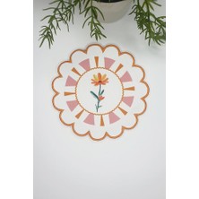 Folk Stili Dekoratif Kenar Çiçekli Nakış Kenar Kumaş Kokteyl Peçetesi 1 Adet