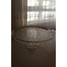 Luxury Room Cam Pasta, Kek, Tatlı Sunum ve Servis Standı , Ayaklı Servis Tabağı 28 cm