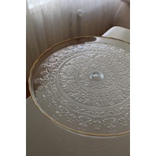 Luxury Room Cam Pasta, Kek, Tatlı Sunum ve Servis Standı , Ayaklı Servis Tabağı 28 cm