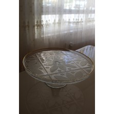 Luxury Room Cam Pasta, Kek, Tatlı Sunum ve Servis Standı , Ayaklı Servis Tabağı 28 cm