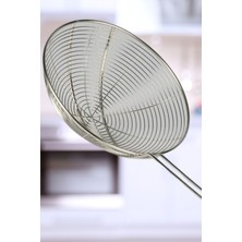Metal Saplı Ek Destekli Kevgir 14CM Çap, Süzgeç Kepçe Makarna, Kızartma, Sebze, Haşlama