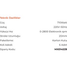 Max Extra MX4539 - Tilki Kuyruğu Testere Makinası 710 Watt