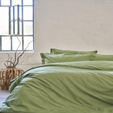 Linens Mix&match Pamuk King Size Saten Nevresim Kılıfı Koyu Yeşil