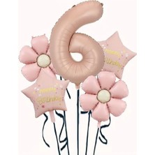 Papatya Karamel Happy Birthday 6 Yaş Folyo Balon Set