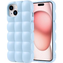 Iphone 15 Uyumlu Kılıf Esnek Slikon Küp Kabartma Şekilli Parlak Yüzeyli Zarif Kapak