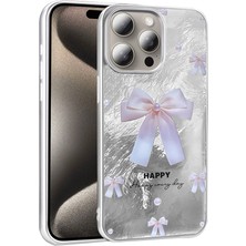 Kip GSM Iphone 15 Pro Max Kılıf Kamera Kısmı Çıkıntı Geometrik Kurdele Leoapar Desenli Estetik Kapak