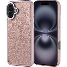 Kip GSM Iphone 16 Plus Uyumlu Kılıf Parlak Taş Tasarım Kırık Cam Efektli Işıltılı Yansıyan Kapak