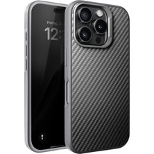 Iphone 14 Pro Uyumlu Kılıf Magsafe Sarj Destekli Karbon Fiber Görünümlü Mat Zarif Kapak