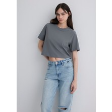Mavi Gri Crop Basic Tişört 1613072-85316