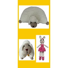Toy Oyuncak Okul Öncesi Örgü Yastık Oyuncak Kuzu ve Tavşan Uyku Arkadaşı