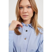 Armalıfe 3176 Yakası Gold Aksesuar Düğmeli Kadın Gömlek