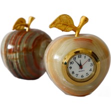 Elma Temalı Saat ve Biblo – 2 Inç Dekoratif Aksesuar Seti