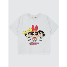 Powerpuff Girls Kız Çocuk Tişört 10-13 Yaş Beyaz