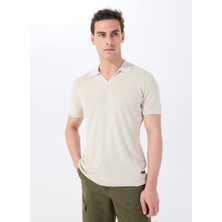 Jeep Polo Yaka Relaxed Melanj Bej Melanj Erkek Kazak J5SM-KZK7212