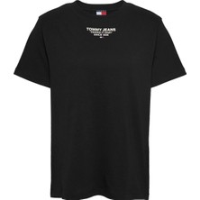 Tommy Jeans Bisiklet Yaka Siyah Kadın T-Shirt DW0DW21341BDS