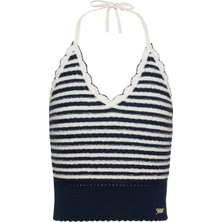Tommy Jeans Yuvarlak Yaka Mavi Kadın Bluz DW0DW204320A6