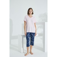 Bambu Soft Kumaş Kısa Kol Kapri Takım 71038