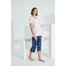 Bambu Soft Kumaş Kısa Kol Kapri Takım 71038