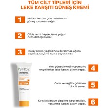 Sinoz Spf 50 Leke Karşıtı Yüksek Koruyucu Yüz Güneş Kremi 50 ml Normal Ve Kuru Ciltler Için