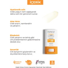 Sinoz SPF50+ Nemlendirici ve Yatıştırıcı Yüksek Korumalı Şeffaf Stick Güneş Kremi 15 gr