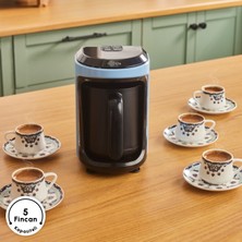 Karaca Hatır Hüps Sütlü Türk Kahve Makinesi Vintage Blue