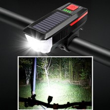 Usb Şarj 3 Mod Ledli Bisiklet Feneri Kornalı Ve  Far