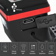 Usb Şarj 3 Mod Ledli Bisiklet Feneri Kornalı Ve  Far