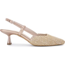 Tamer Tanca Kadın Krem Topuklu Ayakkabı 889 905 Bn Ayk Y25 Saman Hsr