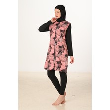 Fantasy Kadın Tesettür Mayo 3446 Tam Kapalı Desenli Orta Kalınlık Polyester Kumaş Yazlık