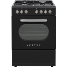 Vestel Retro SF 84011 DG Siyah 4 Gözü Gazlı A Enerji Sınıfı Solo Fırın