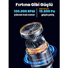 Wrapsol Oto Araç Süpürgesi Katlanabilir Vakumlu Üflemeli Şarjlı Çok Fonksiyonlu Ev Araba Kamp 15000PA Çekim