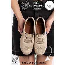 Slipcat Kadın Delikli Kot Bağcık Detaylı Delikli Kot Anne Ayakkabısı Günlük Ayakkabı Babet