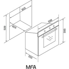 Alveus Mfa 604 Statik Beyaz  Ankastre Fırın