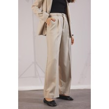 DeFacto Wide Leg Pensli Klasik Palazzo Pantolon Geniş Bol Paça Basic Düz Uzun Boy Yüksek Bel Cepli C2020AX25SP