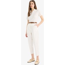 DeFacto 	Carrot Fit Gabardin Kumaş Pantolon Kemerli Yüksek Bel Kısa Paça D2732AX25SP