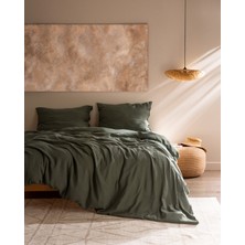 Madame Coco Marla Müslin Tek Kişilik %100 Pamuk Lastikli Nevresim Takımı - Haki