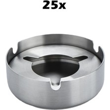 25 Adet Çelik 8  cm  Kafe Restaurant Lokanta Yuvarlak Kül Tablası Küllük CIN955-25