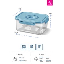 Primanova Seoul Taze Ürün Saklama Kabı 1300ML 4'lü Set (Pompasız)