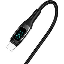 Ttec Alumicable LCD Usb-C – Usb-C 100W Pd/qc 150CM Hızlı Şarj/data Kablosu ,siyah