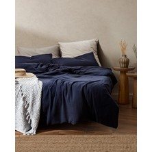 Madame Coco Marla Müslin Tek Kişilik %100 Pamuk Lastikli Nevresim Takımı - Lacivert