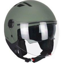 Cgm 116A Aır Açık Kask Yeşil Uzun Vizör+Güneş Vizörlü -S