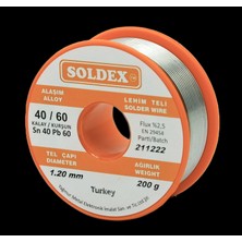 Soldex Kurşunlu Lehim Teli 1.2mm 200GR | SN40 PB60