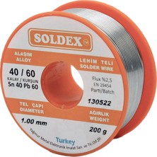 Soldex 1mm SN60 PB40 Lehim Teli 200GR