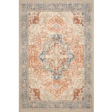Cool Halı Beylerbeyi By 802 Bej Vintage Halı Oda Salon Halısı Yıkanabilir Eskitme Halı Dokuma Şönil Halı