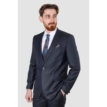 Smokın W8211  Desenlı Takım Elbıse-Lacivert