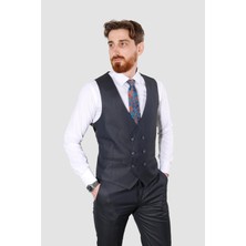 Smokın W8211  Desenlı Takım Elbıse-Lacivert