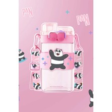 We Bare Bears Lisanslı Omuz Askılı Plastik Şişe (560ML) - Panda