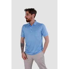 Globay 2510 Hsk Duz Polo Yaka T-Shırt-Mavi