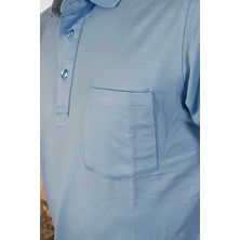 Globay 2510 Hsk Duz Polo Yaka T-Shırt-Mavi