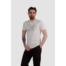 Globay 3170 Hsk Baskılı Penye T-Shırt-Bej